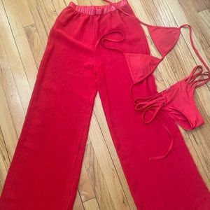 Bikini bathing suit and cover up pants